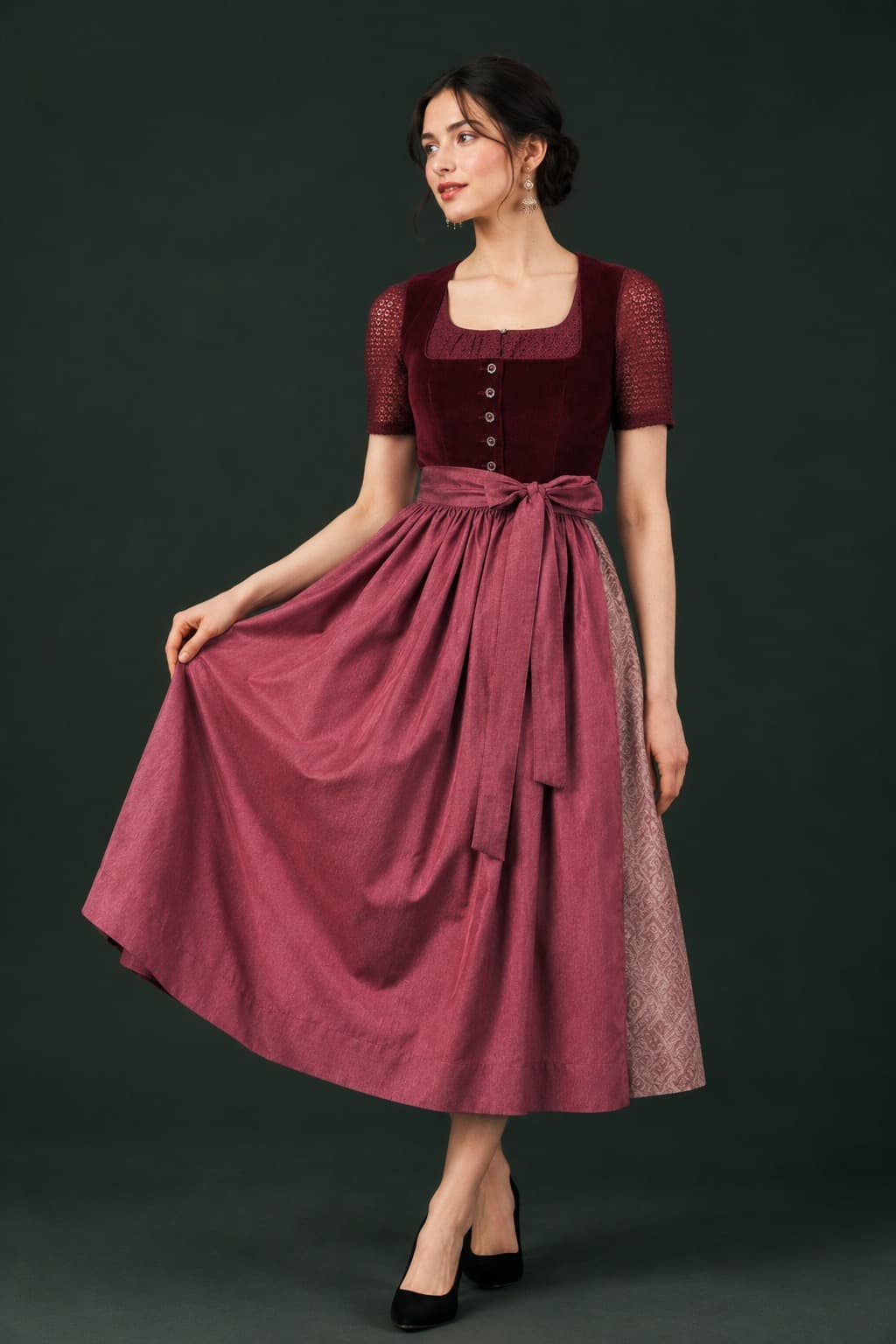 The Burgundy Rose Dirndl